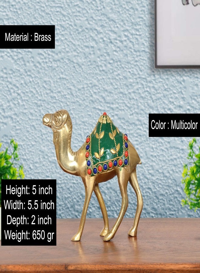 Dattatreya Brass Camel Figurine Showpiece Pair Living Room Decorations for Home Office Decor (Height : 5 inch) - Image 2